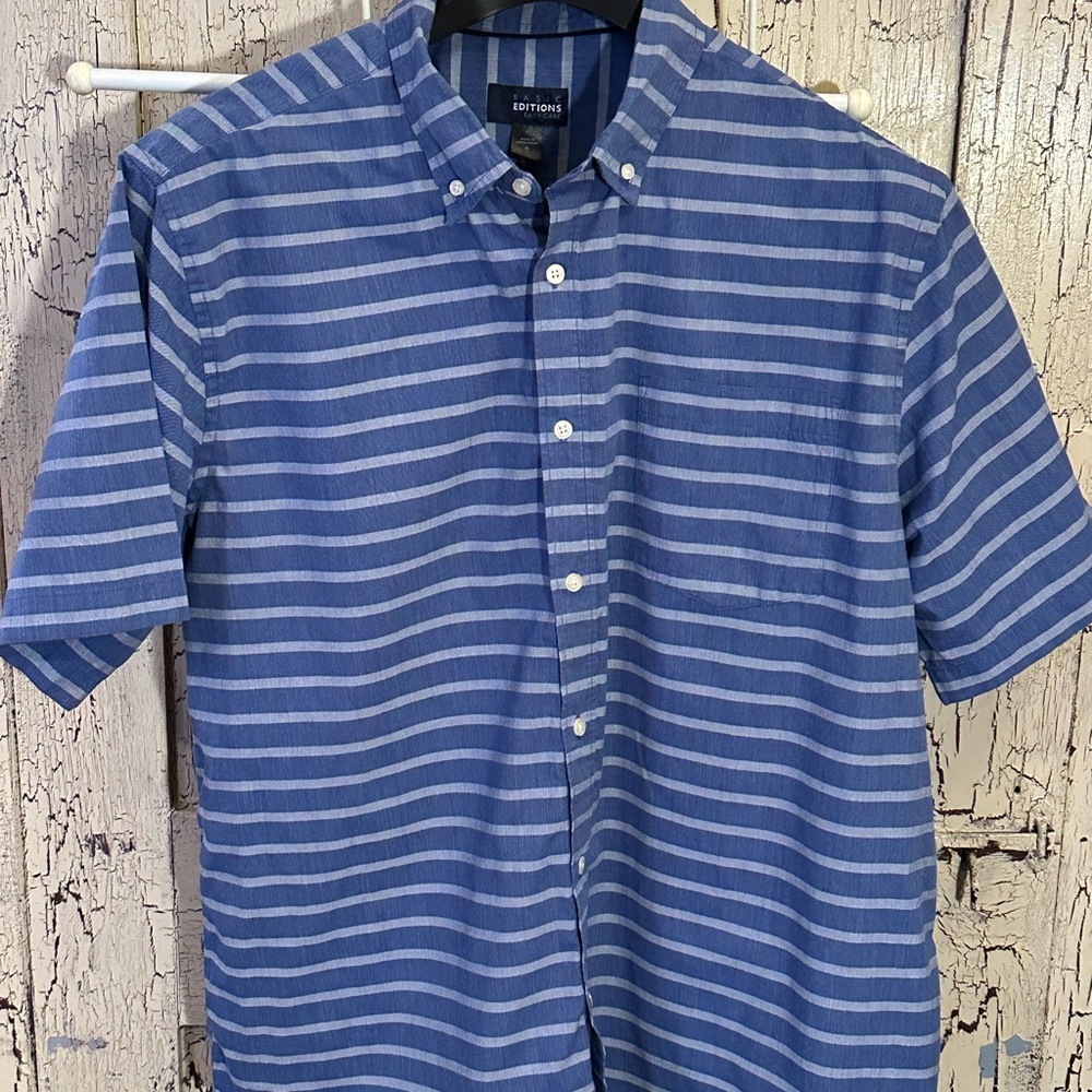 Basic Edition Blue Striped Men's Shirt